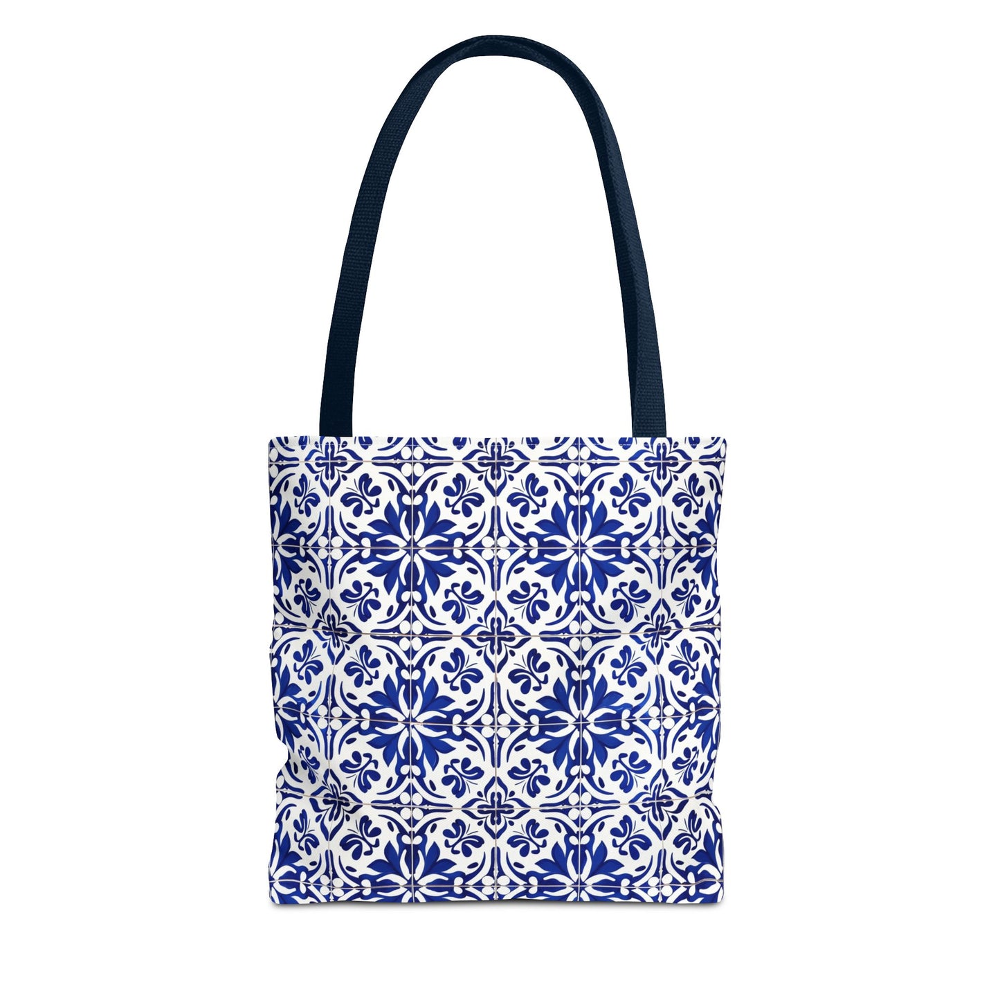 Blue Moroccan Tile Tote Bag - All-Over Print Patterned Market Tote