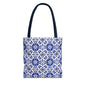 Blue Moroccan Tile Tote Bag - All-Over Print Patterned Market Tote
