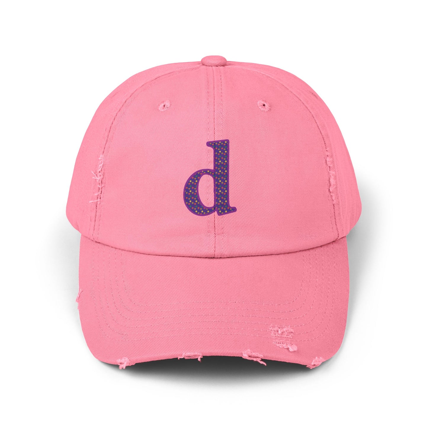 Distressed Cap with Purple Letter 'd' - Casual Street Style Hat for Everyday Wear, Gift for Dad, Unisex Fashion Accessory, Trendy [...]