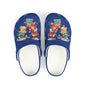 Kids Hockey Bear EVA Foam Clogs — Blue All-Over-Print Slip-On Shoes
