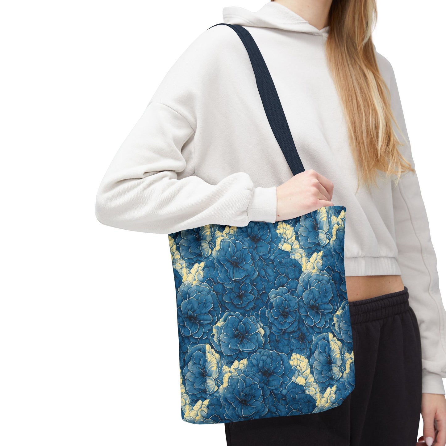 Floral Blue Peony Tote
