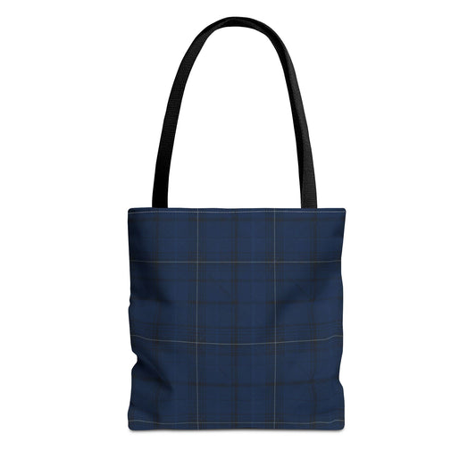 Navy Tartan Tote Bag – Classic Plaid All-Over Print Tote