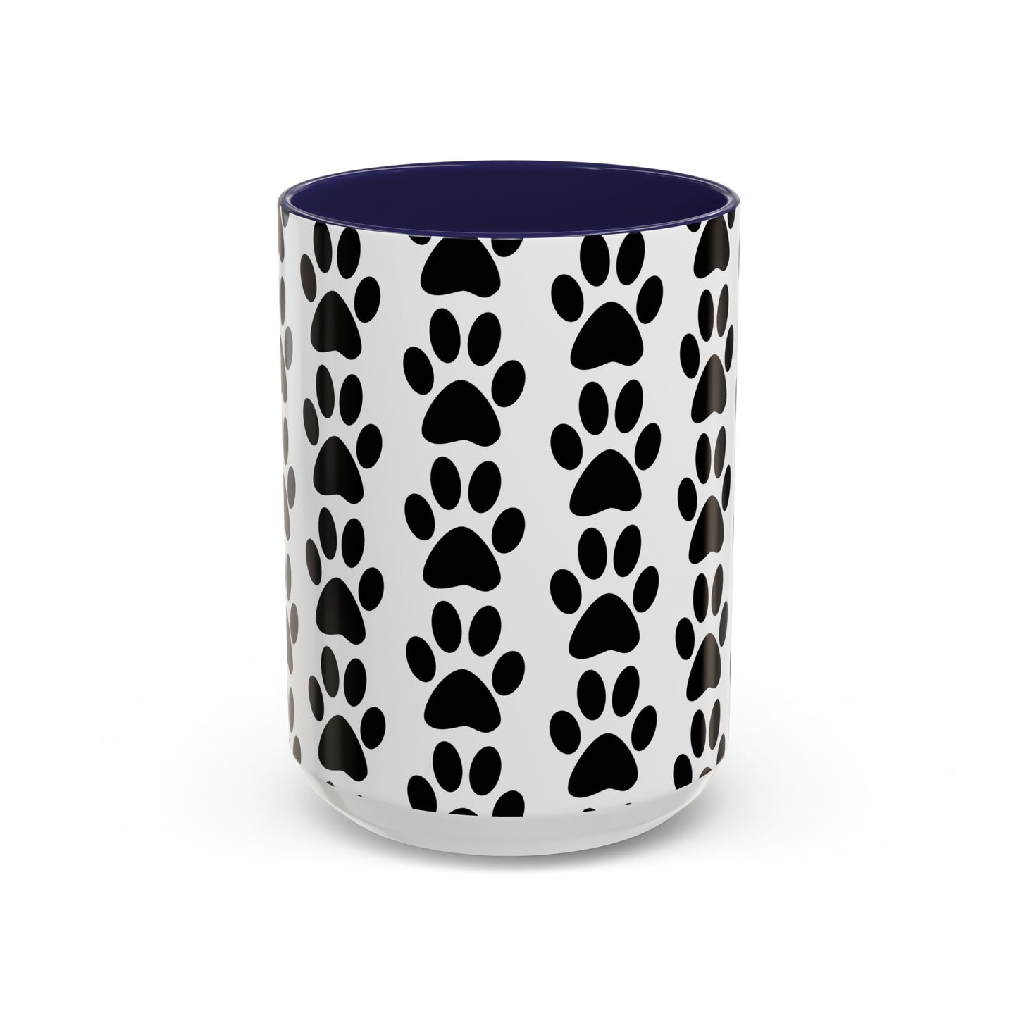 Paw Print Accent Coffee Mug - Dog Lover Gift, Black and White Pet Mug, Cute Animal Decor, Personalized Pet Owner Present, Coffee Tea Cup