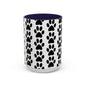 Paw Print Accent Coffee Mug - Dog Lover Gift, Black and White Pet Mug, Cute Animal Decor, Personalized Pet Owner Present, Coffee Tea Cup