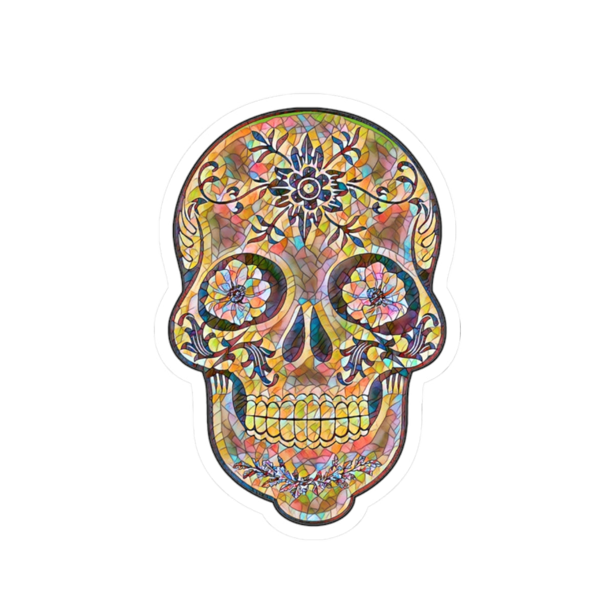Colorful Skull Stickers | Day of the Dead Décor, Planner Stickers, Laptop Decals, Party Supplies, Artistic Gifts