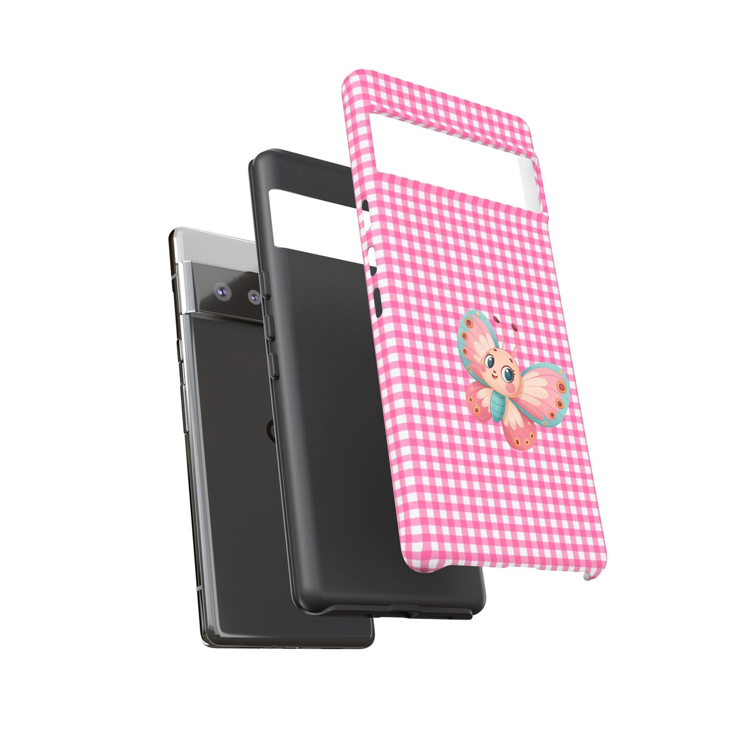 Cute Butterfly Phone Case, Tough Cases, Floral Phone Accessory, Gift for Her, Spring Fashion, Kids' Birthday Present, Pastel Aesthetic