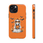 Halloween Ghost Phone Case, Cute Cat Ghost Case, Autumn Phone Cover, Spooky Season Gift, Trick or Treat Case