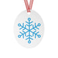Snowflake Metal Ornament — Blue Snow Holiday Tree Decoration