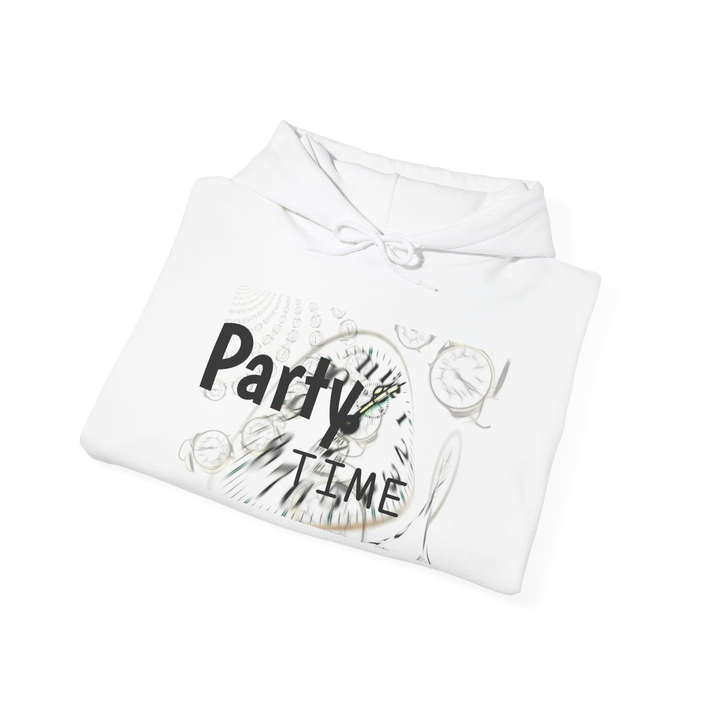 Party Time Unisex Hooded Sweatshirt, Fun Casualwear, Comfortable Gift, Perfect for Celebrations, Party-Outfit Essential