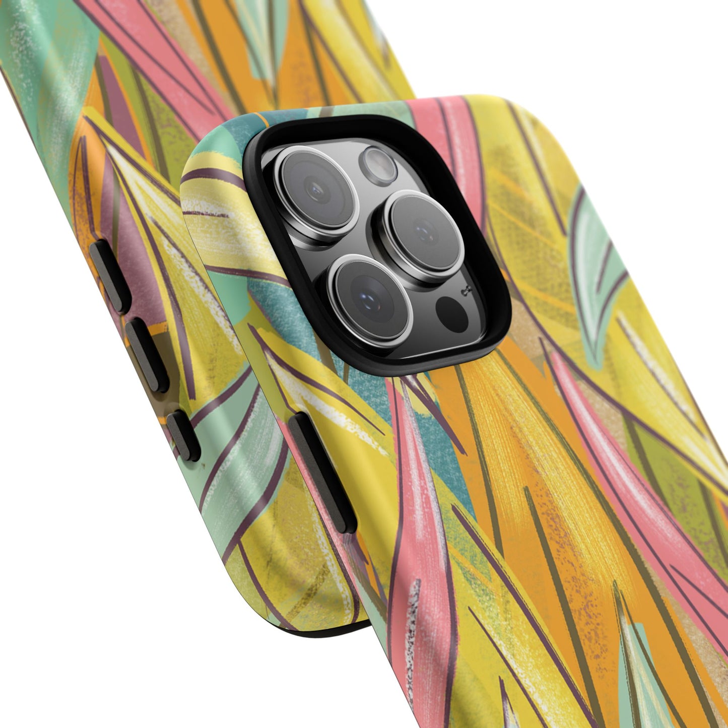Vibrant Phone Case with Colorful Leaf Design, Tough Cases for Nature Lovers, Eco-Friendly Gift, Summer Vibes, Floral Phone Cover