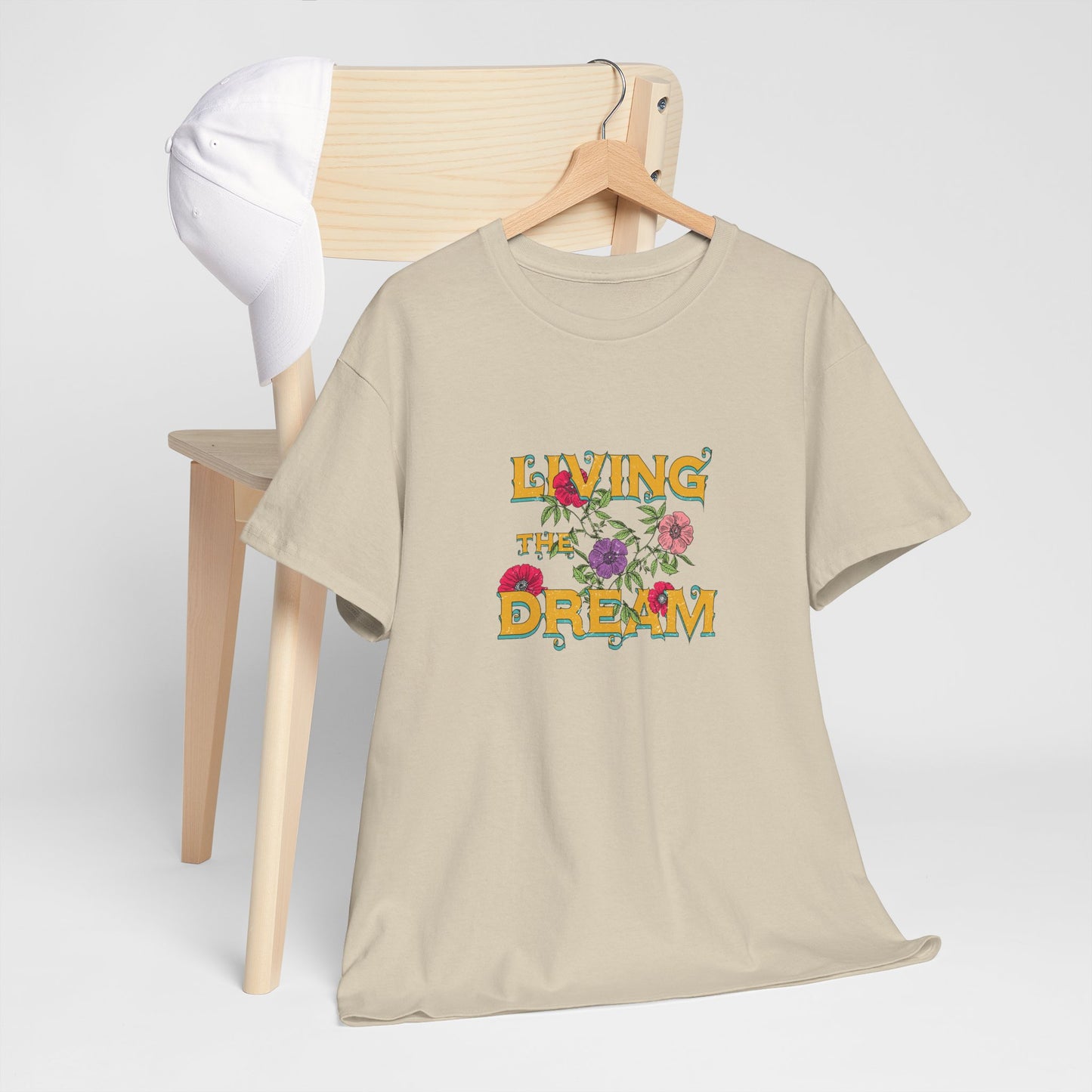 Living the Dream Floral Tee, Unisex Cotton T-Shirt, Inspirational Gift, Casual Everyday Wear, Flower Graphic Shirt, Summer Wardrobe [...]