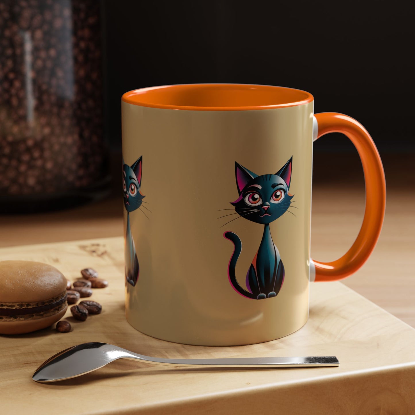 Cute Cat Accent Coffee Mug - Perfect for Cat Lovers, Gift for Birthdays, Home Decor, Animal Enthusiasts, Fun Kitchenware