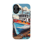 Colorful Fishing Boat Phone Case | Nautical Gift, Marine Design, Coastal Aesthetic, Summer Vibes, Sea Lover's Accessory