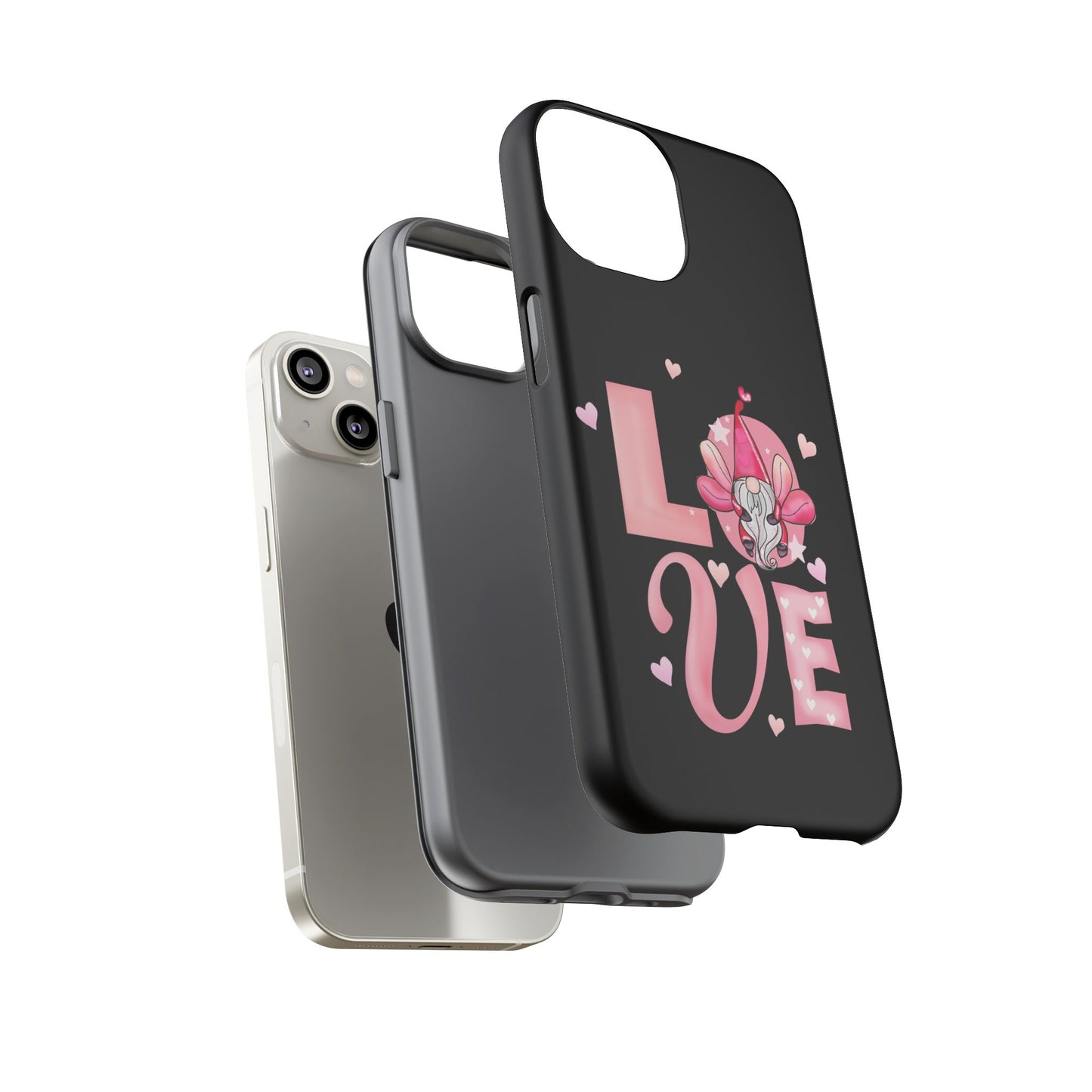 Love Gnome Phone Case — Cute Pink Heart Valentines Protective Case