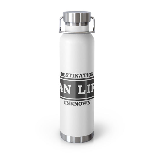 Travel-Inspired Copper Vacuum Insulated Bottle, Adventure, Outdoors, Hydration, Gift, Eco-Friendly