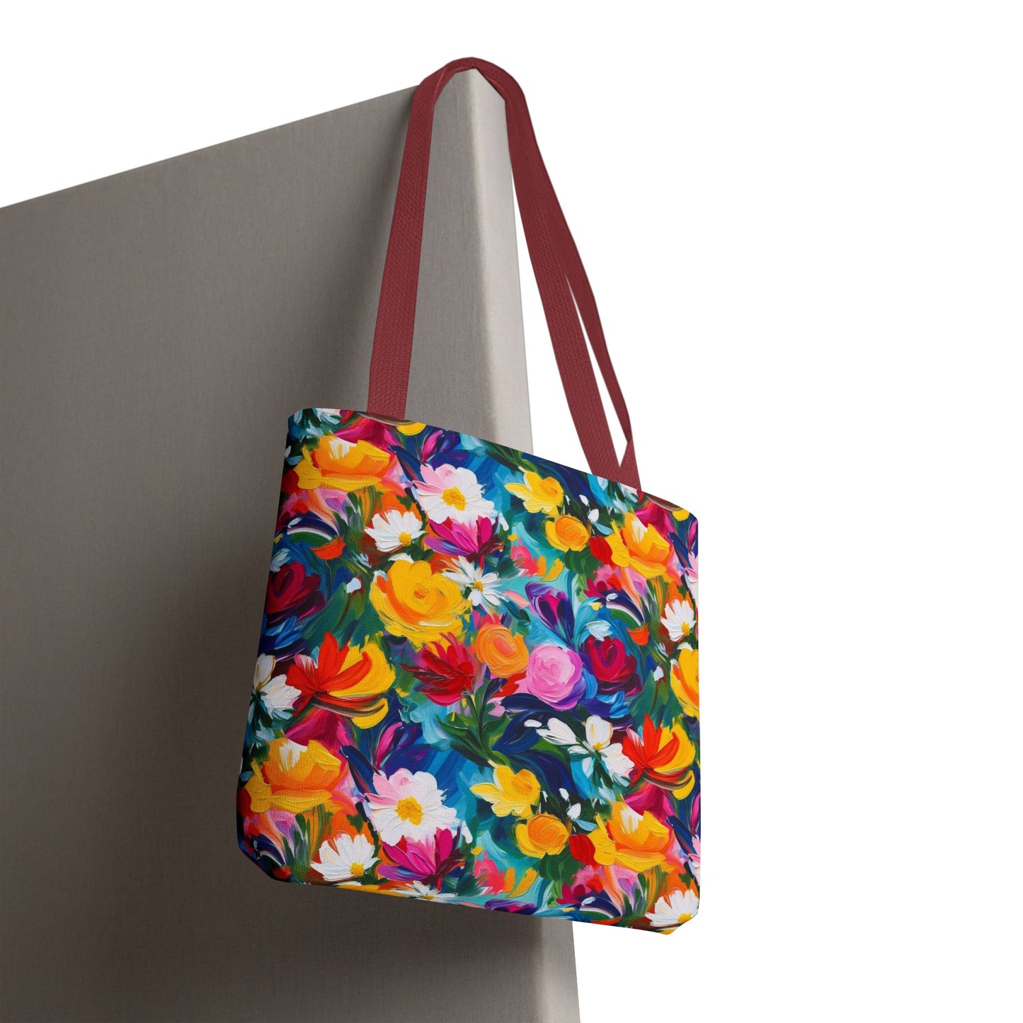 Colorful Floral Tote Bag — Vibrant All-Over Print Shopper