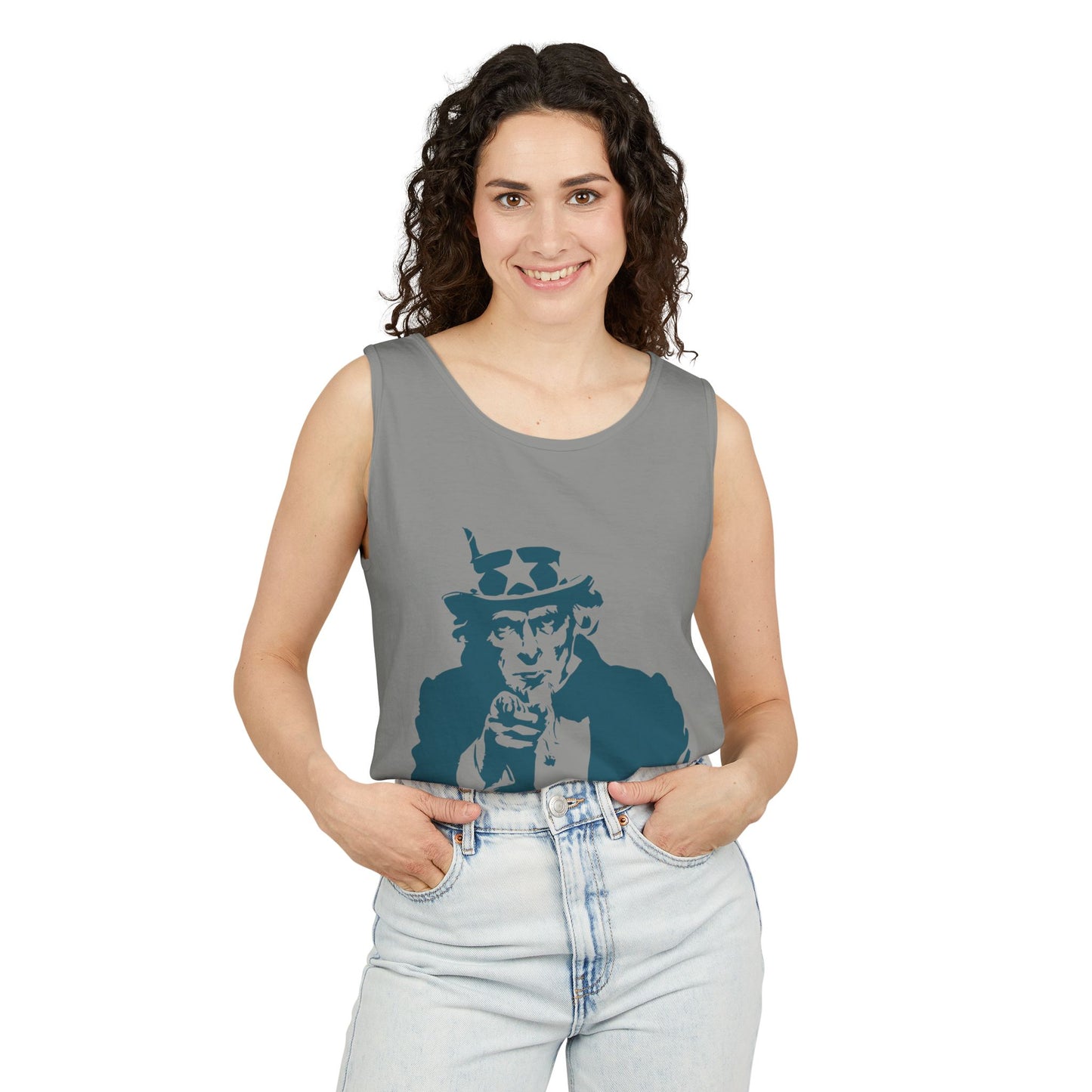 Unisex Garment-Dyed Tank Top with Patriotic Uncle Sam Design | Casual Summer Wear, Holiday BBQ, Independence Day, Gift Idea, Men's and [...]