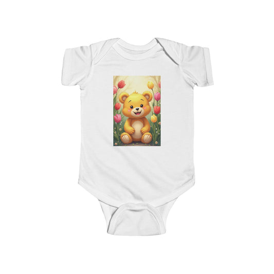 Cute Teddy Bear Infant Bodysuit, Baby Shower Gift, Newborn Outfit, Toddler Clothing, Cute Baby Clothes, Floral Baby Bodysuit