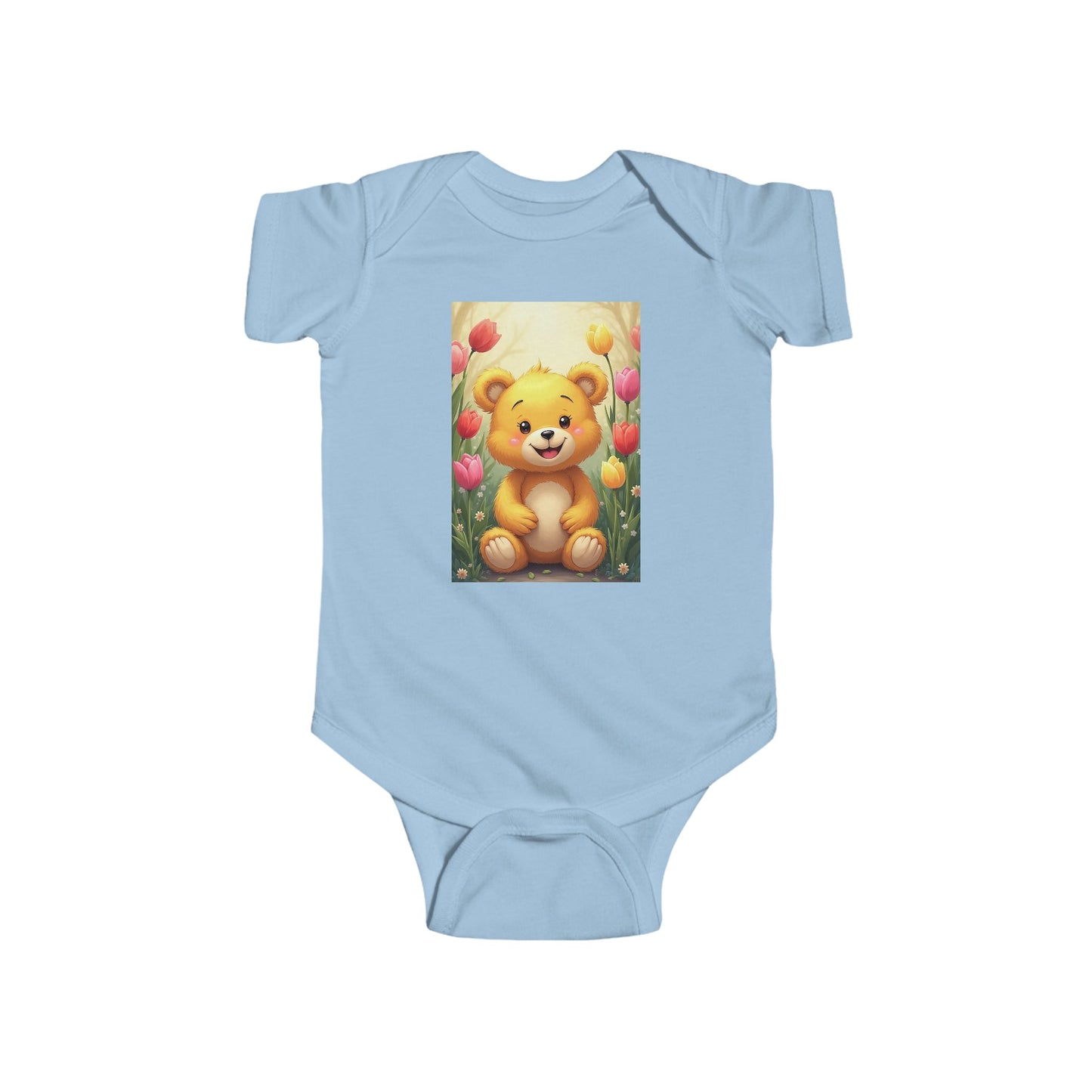 Cute Teddy Bear Infant Bodysuit, Baby Shower Gift, Newborn Outfit, Toddler Clothing, Cute Baby Clothes, Floral Baby Bodysuit