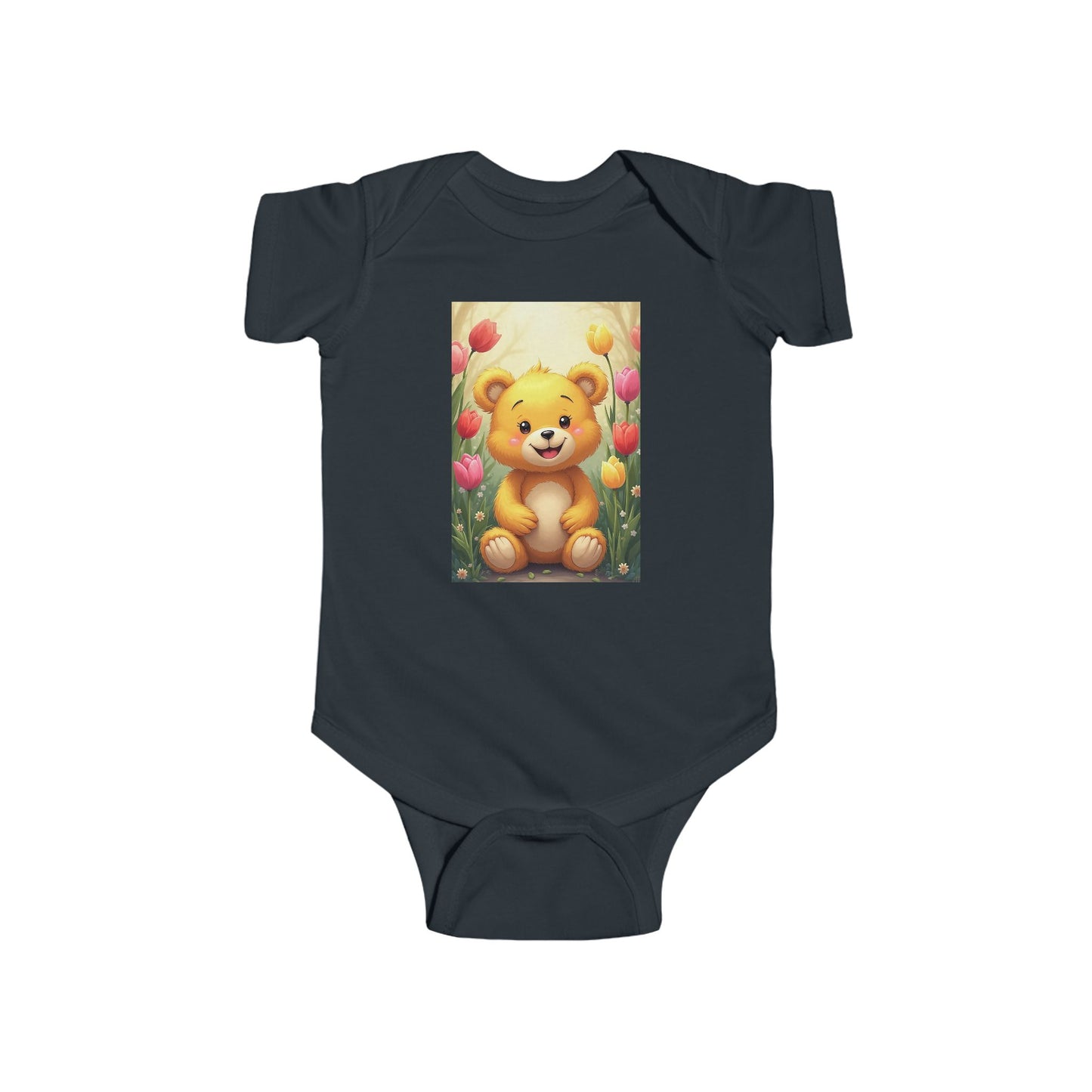 Cute Teddy Bear Infant Bodysuit, Baby Shower Gift, Newborn Outfit, Toddler Clothing, Cute Baby Clothes, Floral Baby Bodysuit