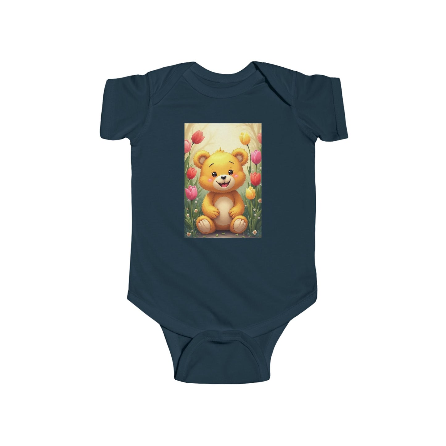 Cute Teddy Bear Infant Bodysuit, Baby Shower Gift, Newborn Outfit, Toddler Clothing, Cute Baby Clothes, Floral Baby Bodysuit