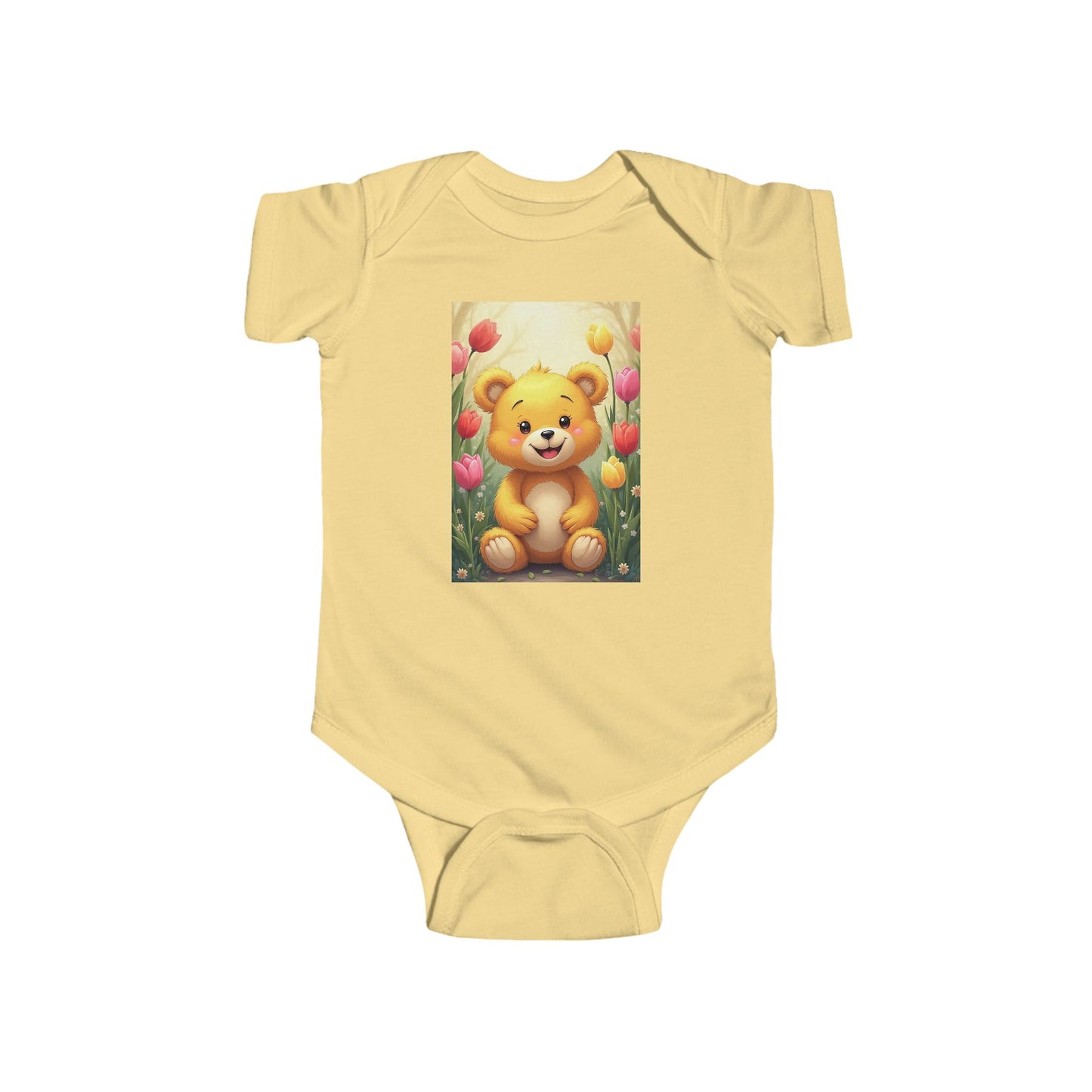 Cute Teddy Bear Infant Bodysuit, Baby Shower Gift, Newborn Outfit, Toddler Clothing, Cute Baby Clothes, Floral Baby Bodysuit