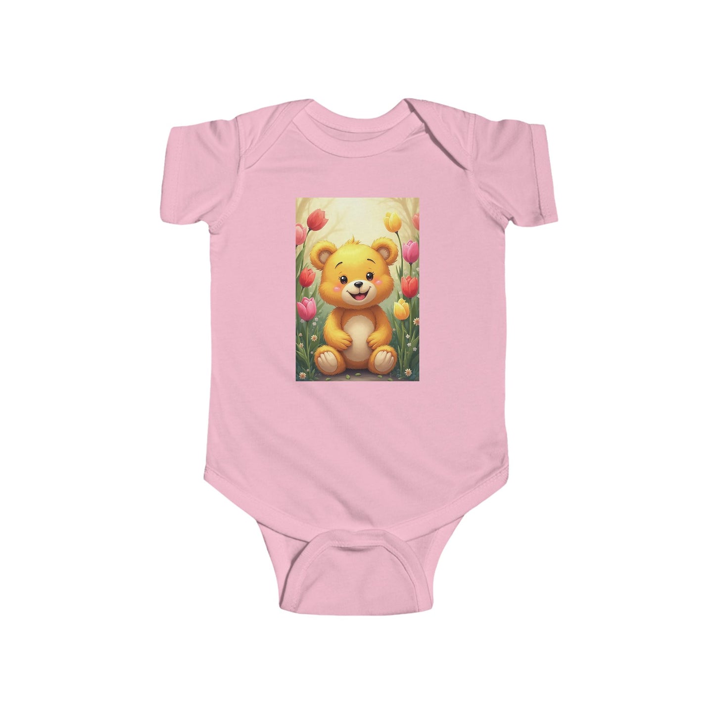 Cute Teddy Bear Infant Bodysuit, Baby Shower Gift, Newborn Outfit, Toddler Clothing, Cute Baby Clothes, Floral Baby Bodysuit