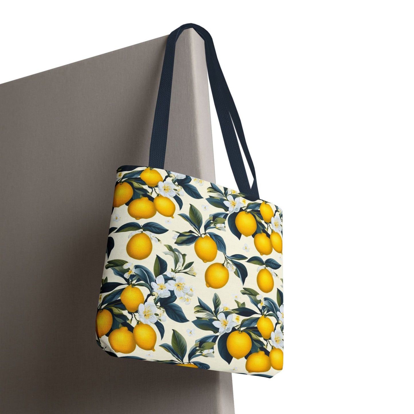 Lemon Blossom All-Over Print Tote Bag — Citrus Floral Market Bag