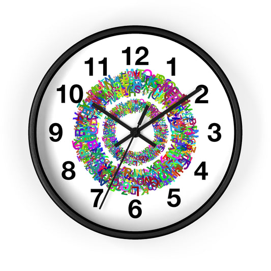 Colorful Alphabet Wall Clock, Educational Decor, Fun Gift for Kids, Nursery Wall Art, Modern Timepiece
