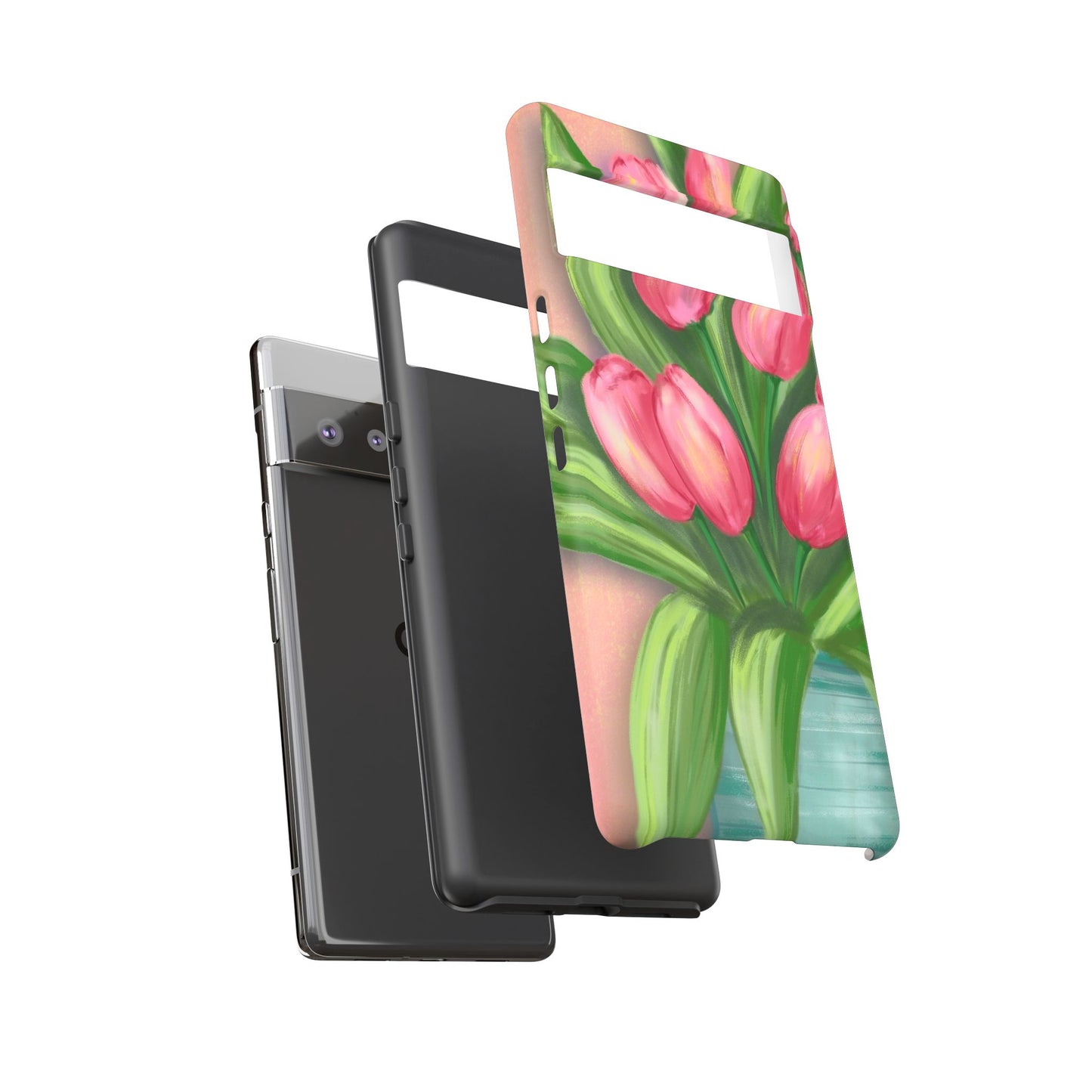 Floral Phone Case with Vibrant Tulips - Tough Cases for Garden Lovers, Spring Gifts, Nature Enthusiasts, Unique Gadget Accessories, [...]