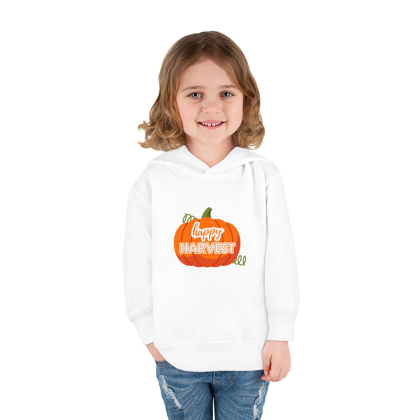 Toddler Happy Harvest Pullover Hoodie, Fall Kids Sweatshirt, Pumpkin Hoodie, Thanksgiving Gift, Cozy Autumn Wear