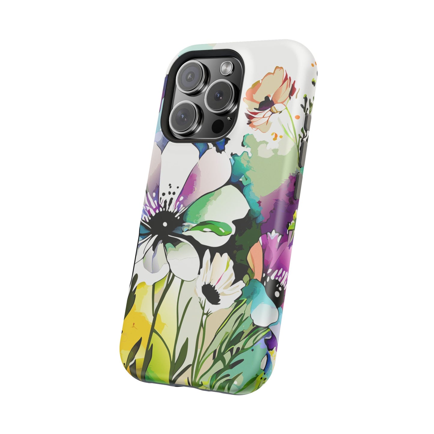 Floral Watercolor Magnetic Phone Case — Impact‑Resistant Protective Cover
