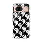 Ghost Pattern Phone Case, Cute Ghost Cell Phone Cover, Halloween Accessory, Spooky Gift, Black and White Phone Case