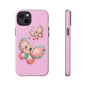 Cute Butterfly Phone Case, Tough Phone Cover, Girly Phone Accessory, Unique Gift for Her, Kids Phone Case, Floral Design Case