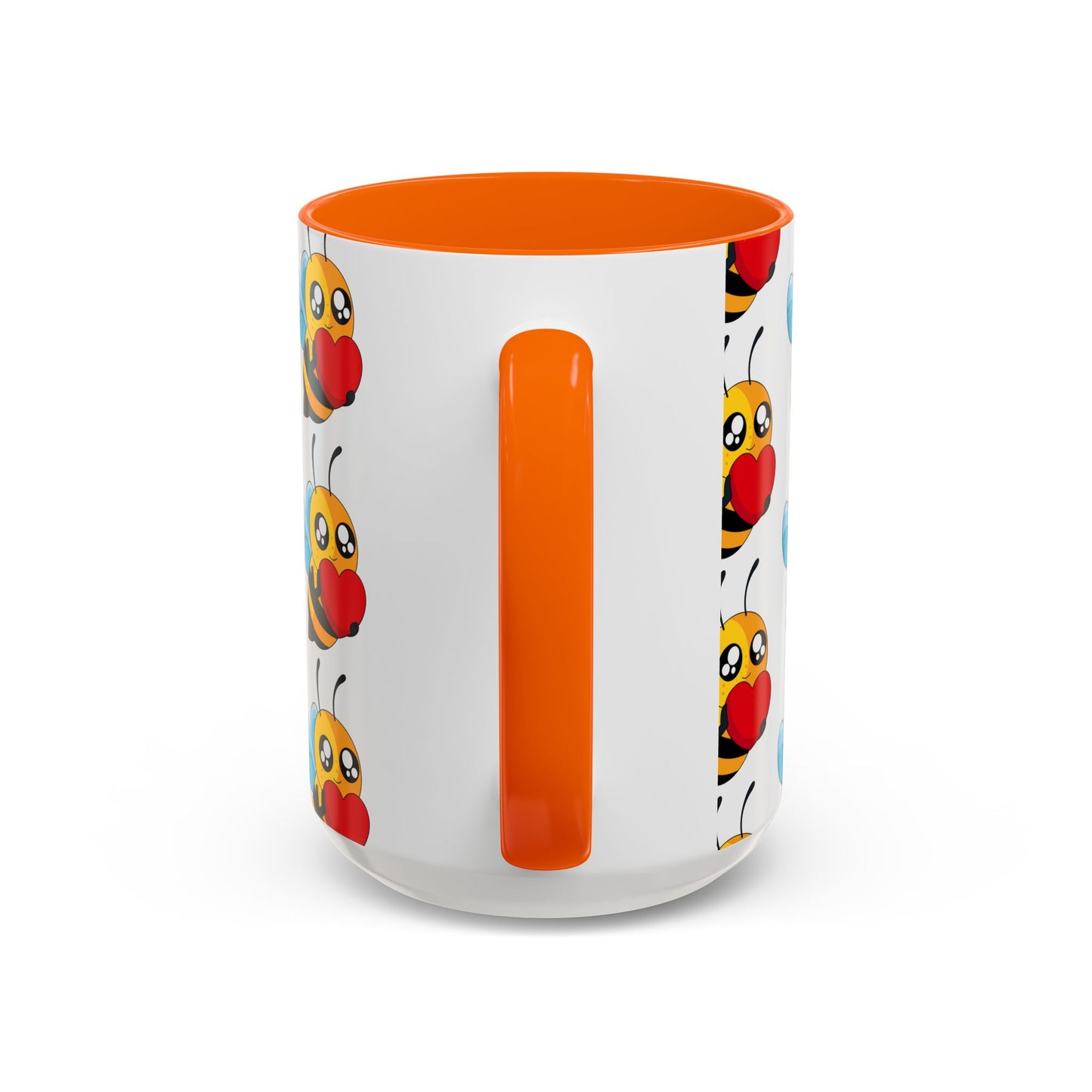 Cute Bee Love Accent Coffee Mug,  Cute Floral Mug, Cheerful Bee Design