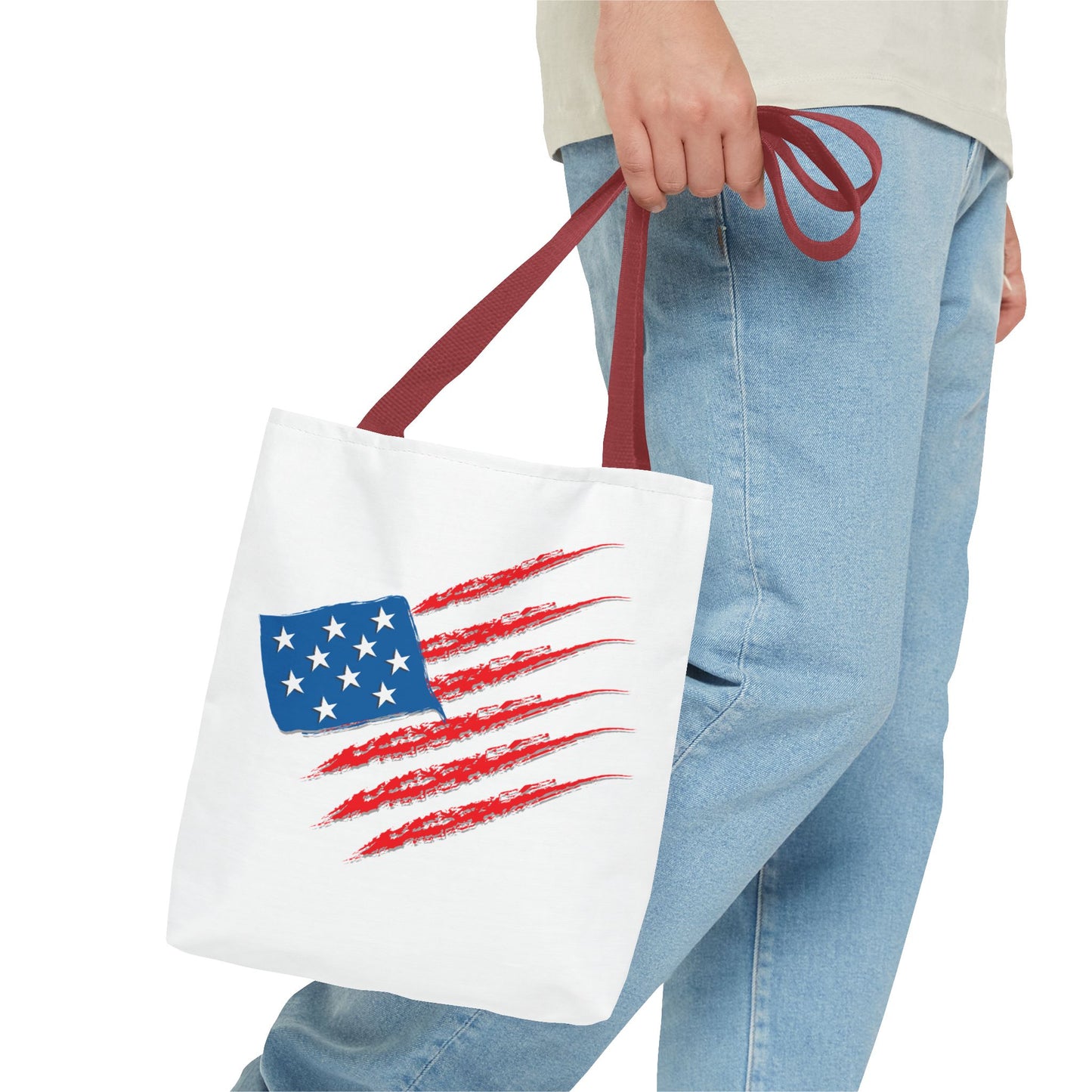 Patriotic Tote Bag | USA Pride | American Flag Design | Eco-Friendly Market Bag | Gift for Fourth of July, Veterans, Memorial Day