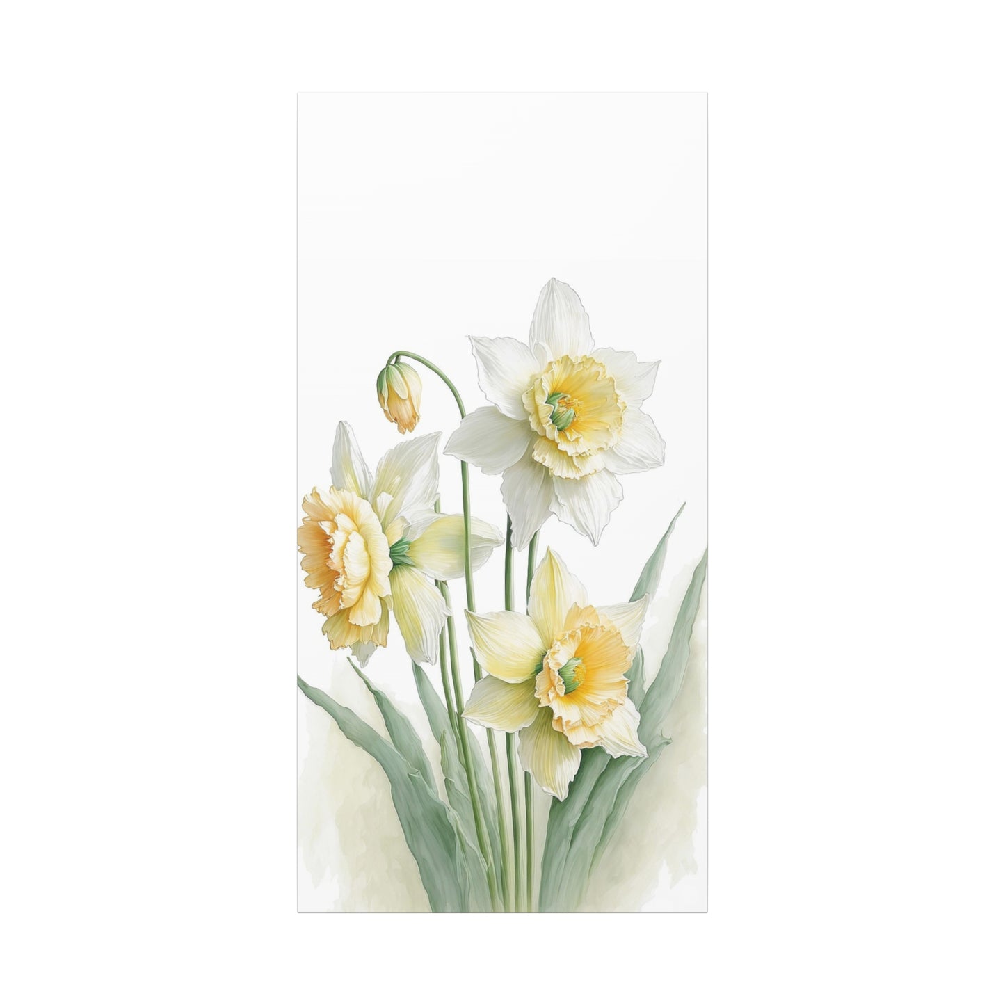 Matte Canvas, Stretched, 1.25" beautiful flowers white and yellow.