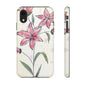 Floral Phone Case with Elegant Pink Lilies, Cute Floral Accessories, Phone Protection, Gift for Her, Stylish Cell Phone Cover