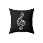 Music Note Decorative Pillow – Ornate Treble Clef Accent Cushion