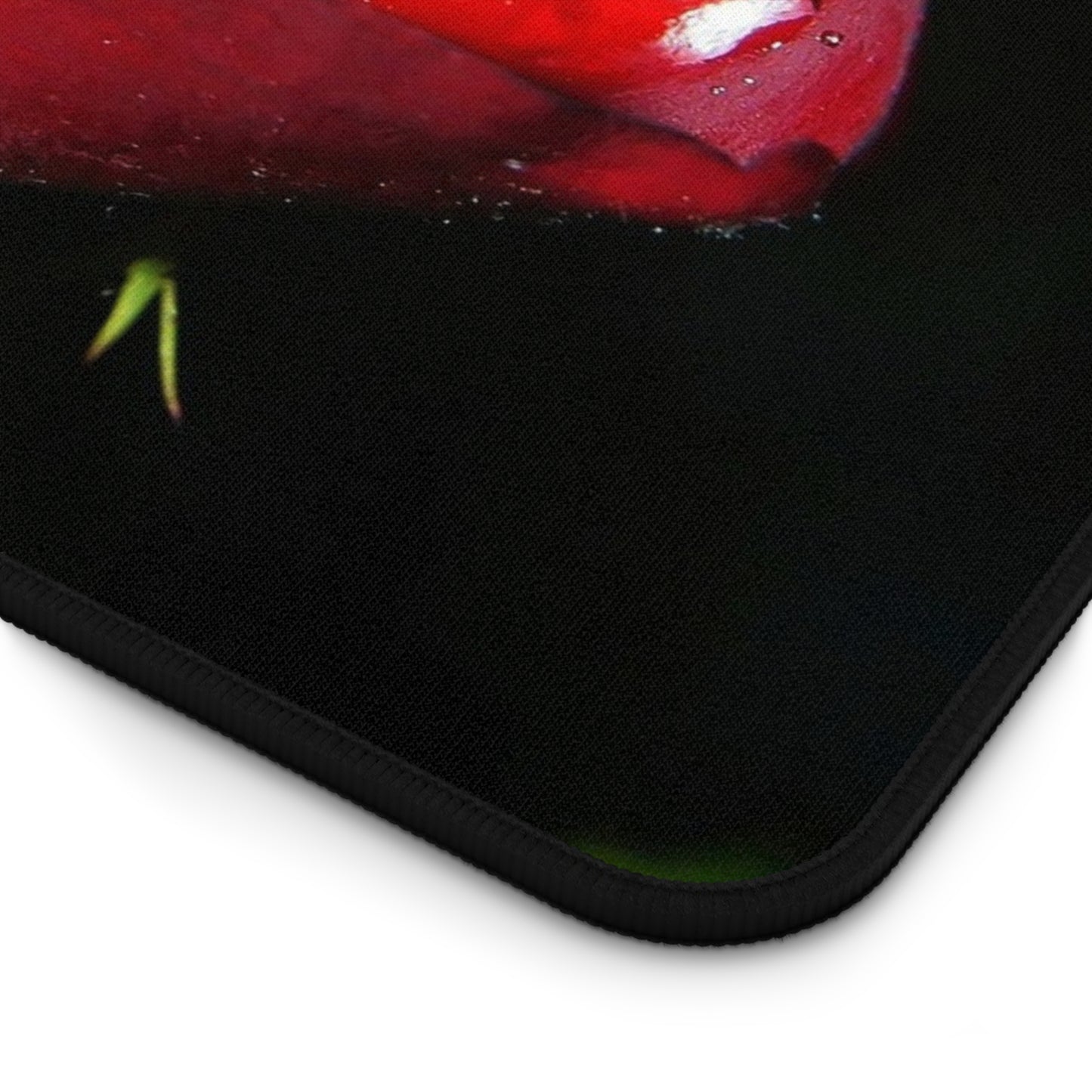 Rose Bloom Desk Mat — Red Rose Floral Mouse Pad for Office & Valentine’s Day