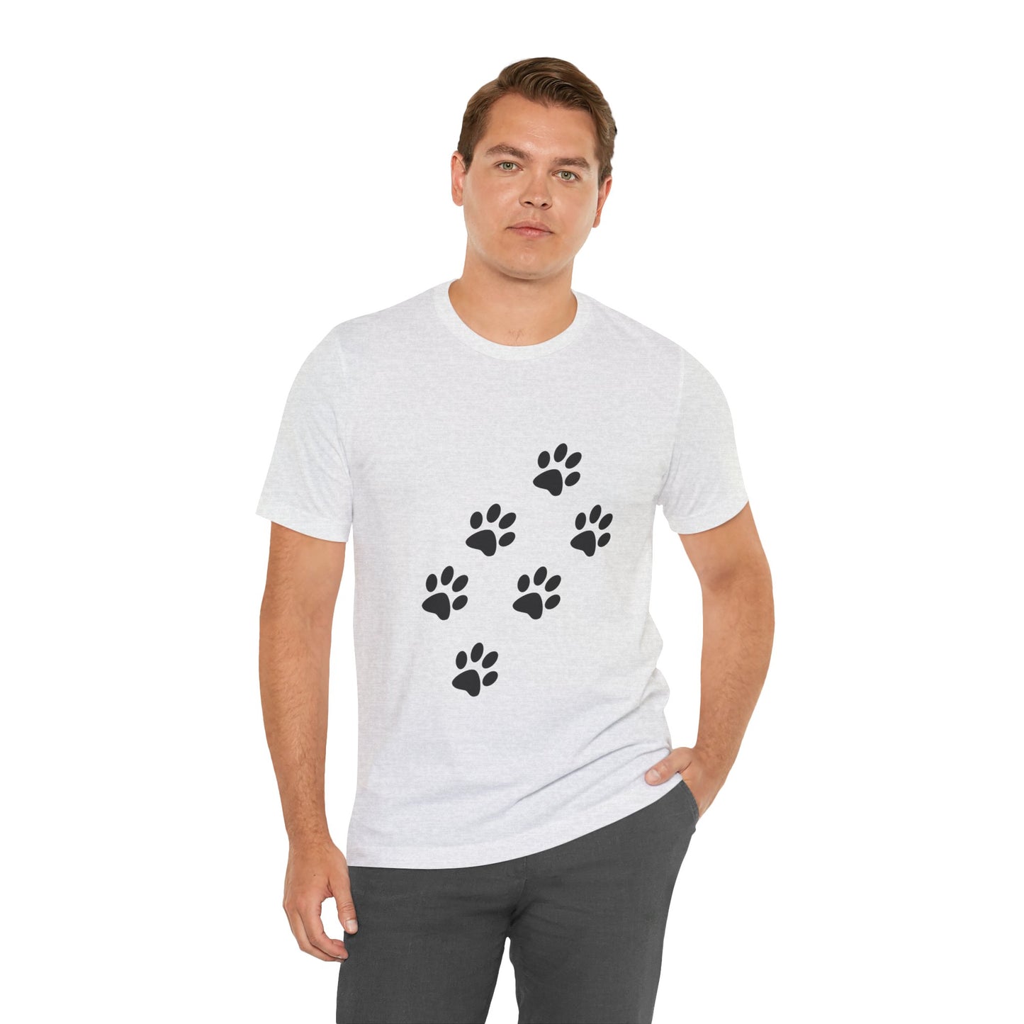 Paw Print Short Sleeve Tee | Unisex Animal Lover Shirt, Pet Owner Gift, Casual Wear, Gifts for Dog Lovers, Comfortable T-Shirt