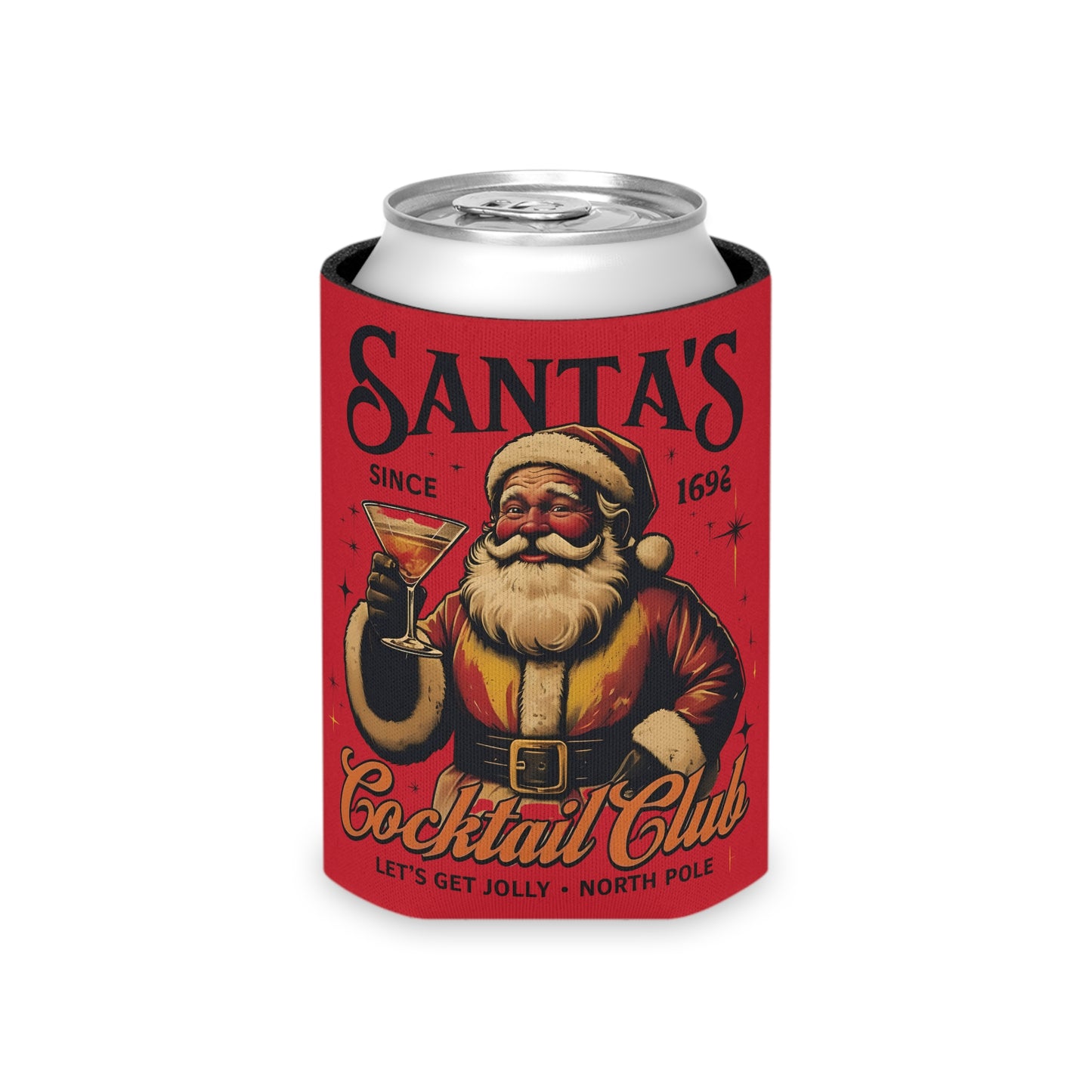 Festive Santa Can Cooler, Holiday Drink Insulator, Christmas Party Vibe, Perfect for Gifts and Gatherings, Drinkware for Celebrations