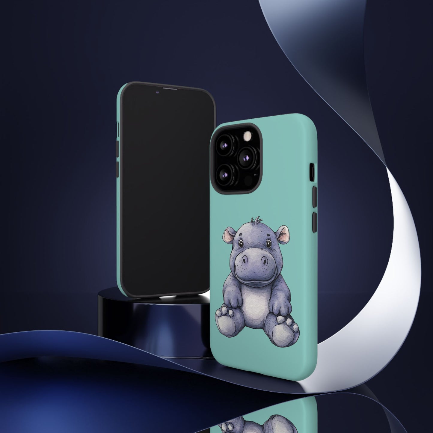 Cute Hippo Phone Case, Tough Phone Cover, Fun Animal Case, Gift for Kids, Cute Decor, Birthday Present