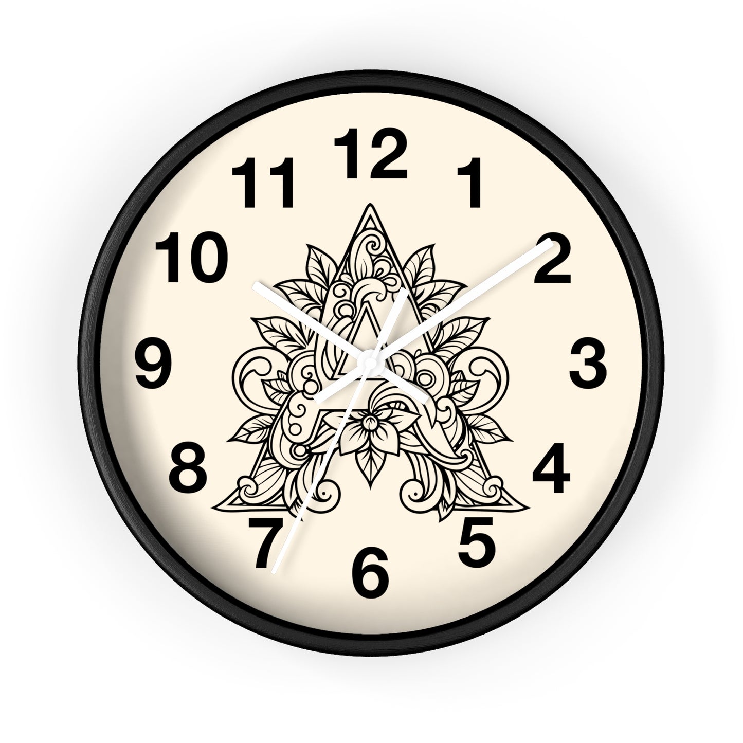 Boho Floral Wall Clock, Home Decor, Gift for Her, Bohemian Style, Living Room Wall Art, Unique Timepiece, Handmade Clock