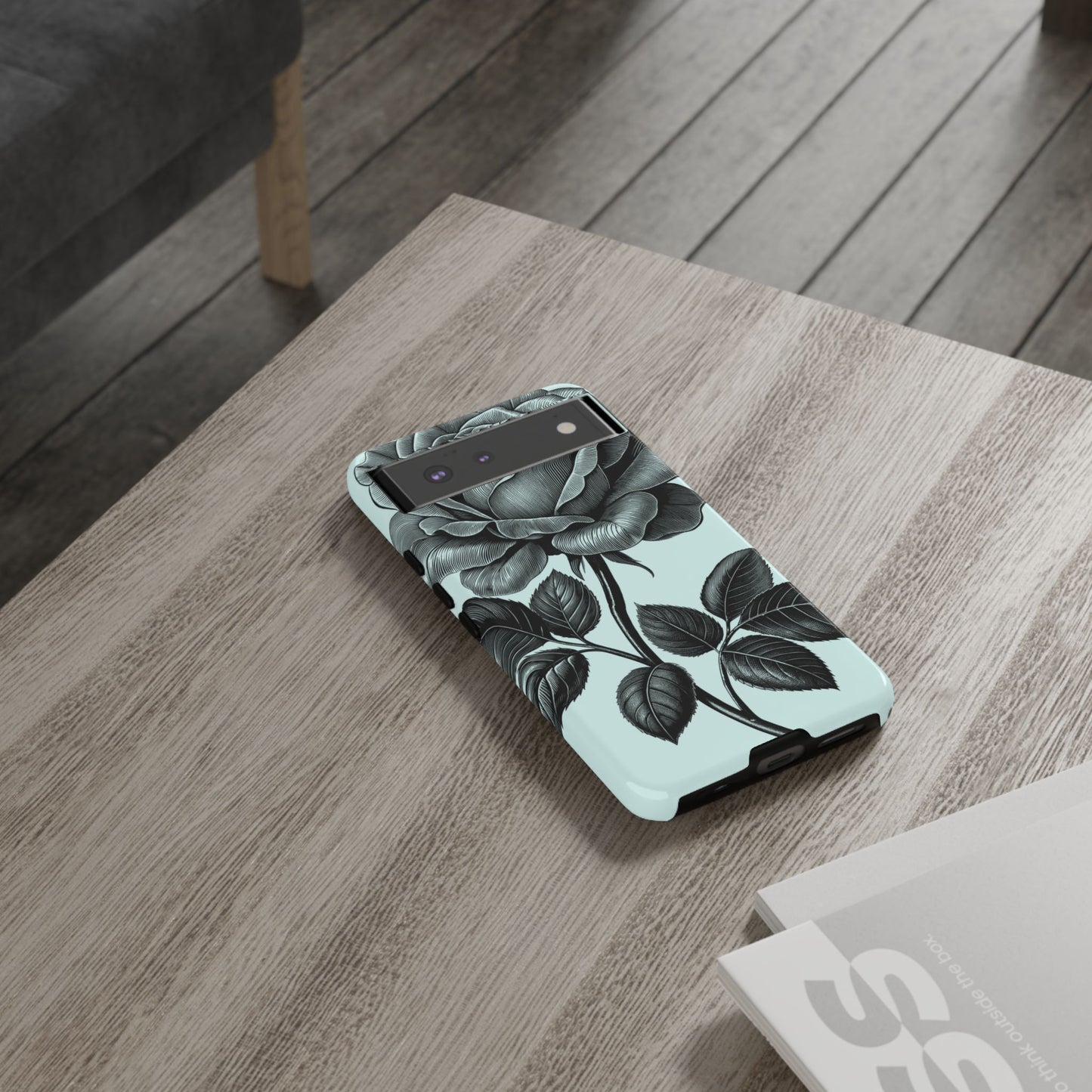 Elegant Floral Phone Case, Tough Cases for iPhones, Black Rose Design, Gift for Her, Stylish Phone Cover, Birthday Gifts
