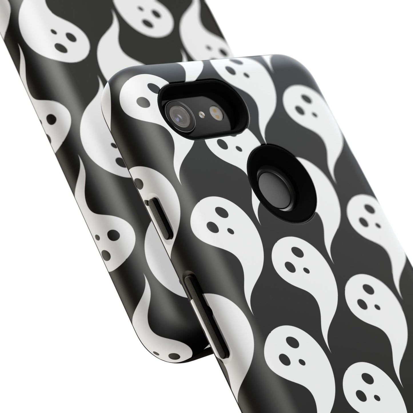 Ghost Pattern Phone Case, Cute Ghost Cell Phone Cover, Halloween Accessory, Spooky Gift, Black and White Phone Case