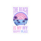 Beach Sticker — “The Beach Is My Happy Place” Pastel Sunset Kiss-Cut Sticker