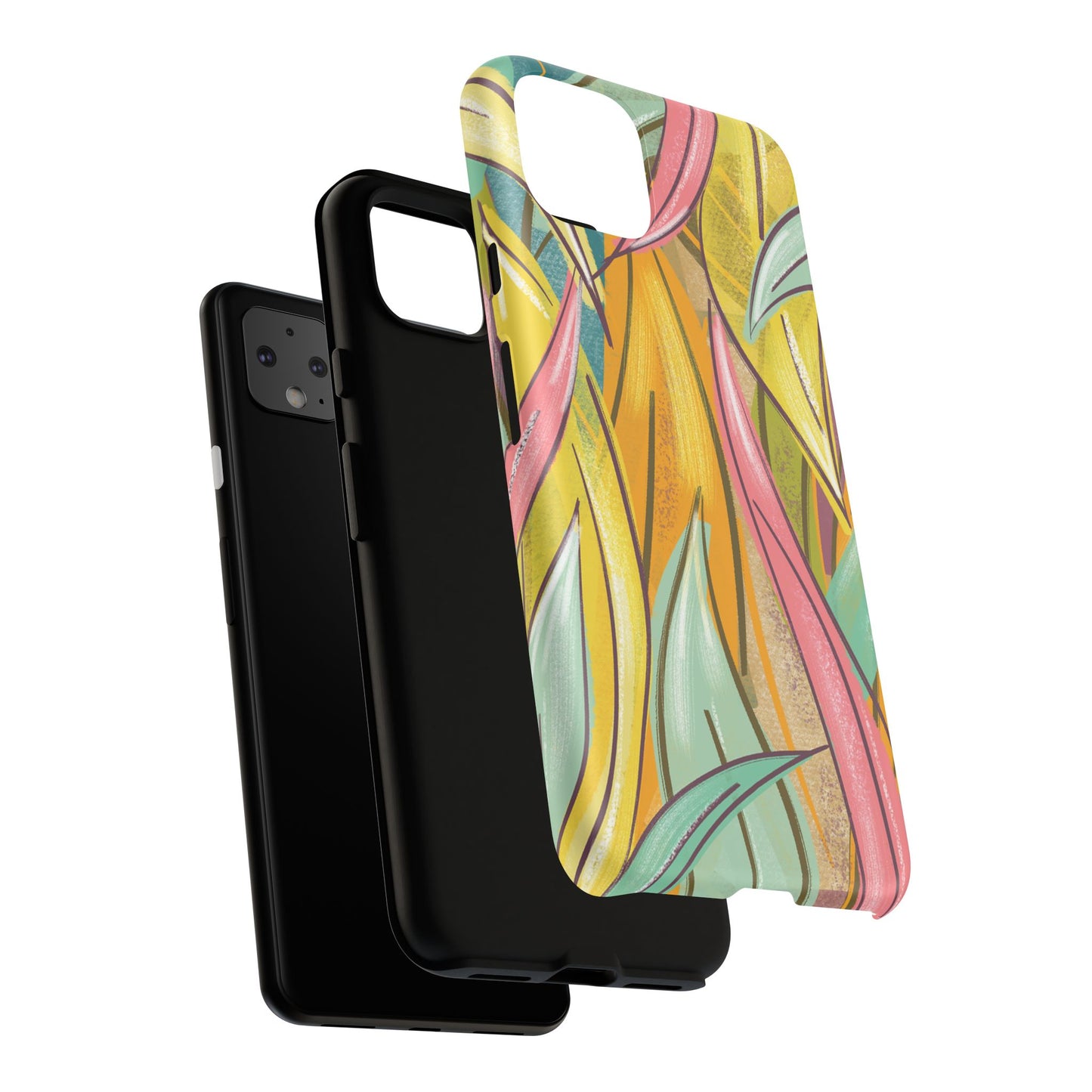 Vibrant Phone Case with Colorful Leaf Design, Tough Cases for Nature Lovers, Eco-Friendly Gift, Summer Vibes, Floral Phone Cover
