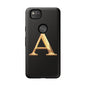 Custom Phone Case with Gold Letter A, Monogrammed Gift, Tough Protective Case, Personalized Phone Accessory, Unique Phone Cover