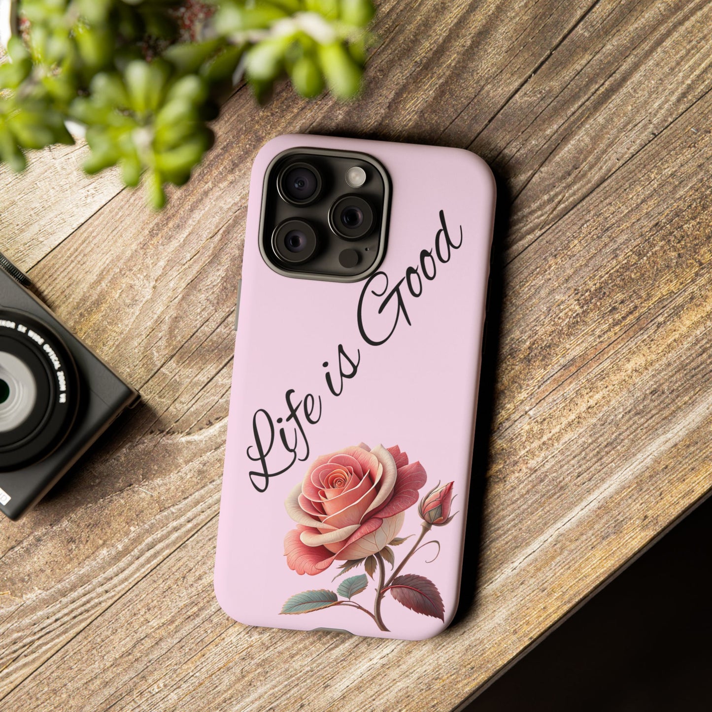 Roses & Positivity Phone Case - Floral Design, Life is Good, Tough Cases for Everyday Wear, Gift for Friends, Mother's Day, Spring [...]